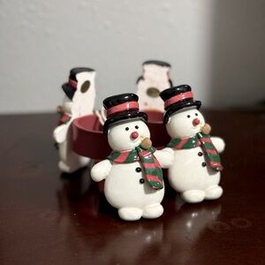 4 VTG SNOWMAN NAPKIN HOLDER RINGS